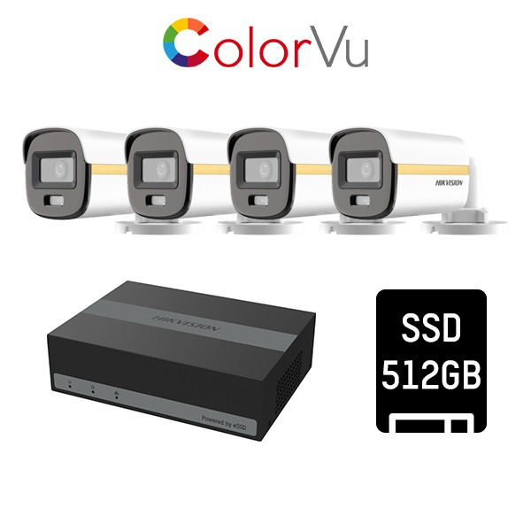 Komplet TVI 4 kamere 2 MP ColorVu + HDD